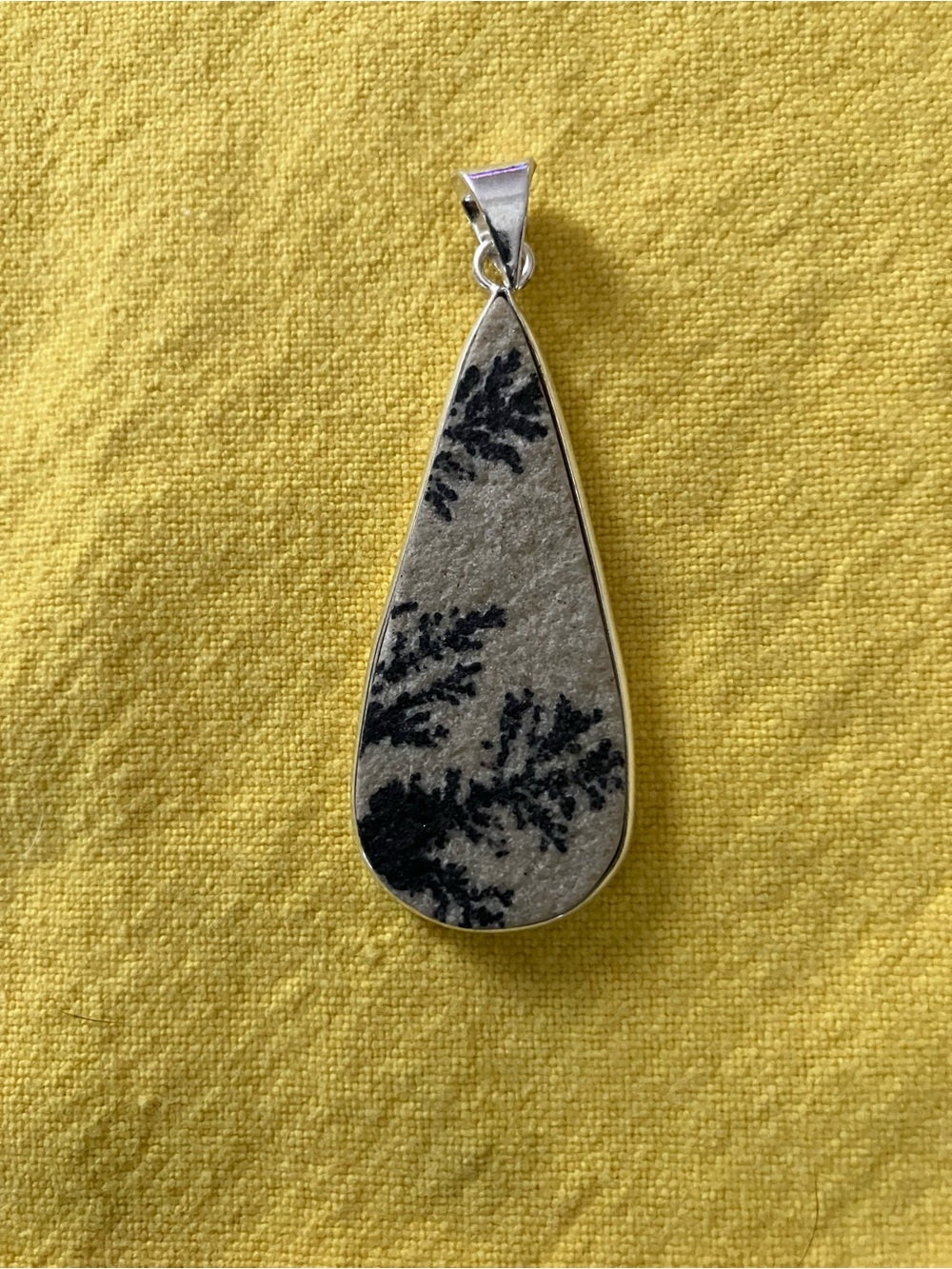 Silver Plated Dendrite Rock Pendant